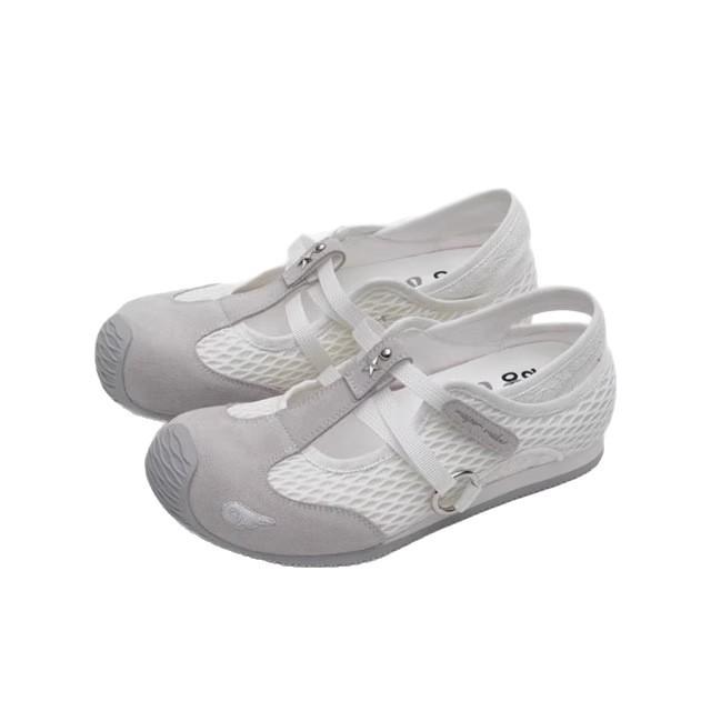 "Ruoji" Skittles~ Ballet Mary Jane Single Shoes Mesh Surface Summer New Thick-soled Forrest Training Shoes Women's Models