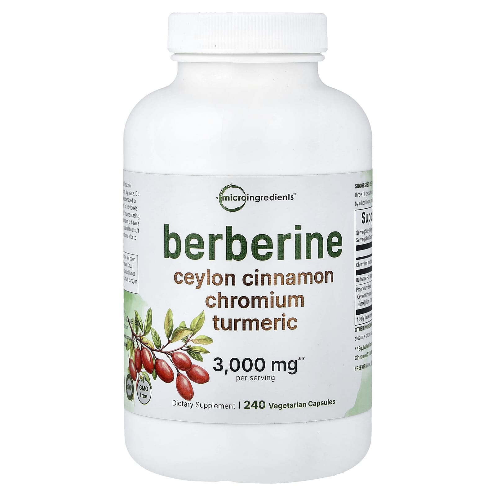 

Micro Ingredients, Berberine, 240 Veggie Capsules