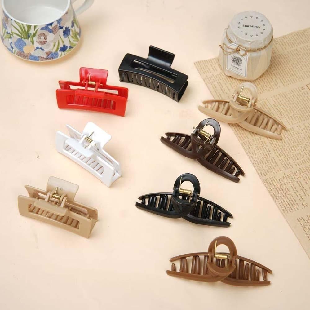 Korean Style Elastic Plastic Hair Claw Safe Straight Line Shaped Hair Claw  Girls