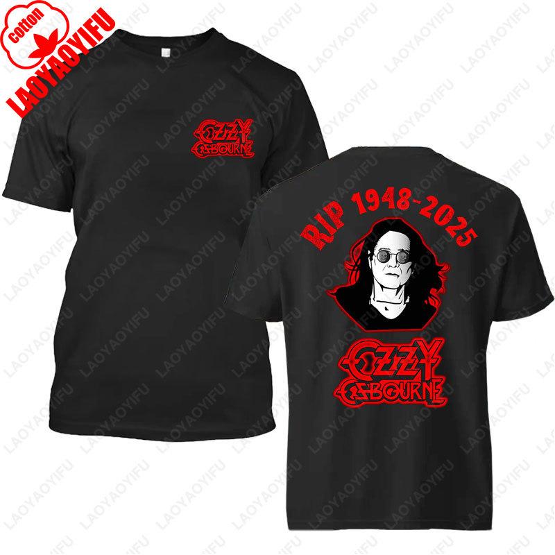 

Ozzy Osbourne Black TShirt RIP 19482025 Tribute Design Men Women Retro Streetwear High Quality Cotton Trend New Style Tee Gift S