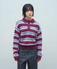 SUPERSUB Brushed Stripe Collar Knit - Burgundy