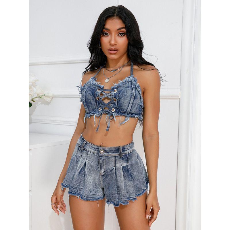 New European and American Sexy Ultra Short Cake Puffy Short dress Denim Skirt High Waist Demin shorts Jeans Women Fashion