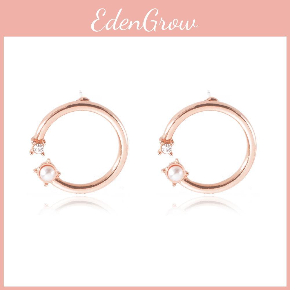 European Elegant And American Style Alloy Pearl Stud Earrings For Women