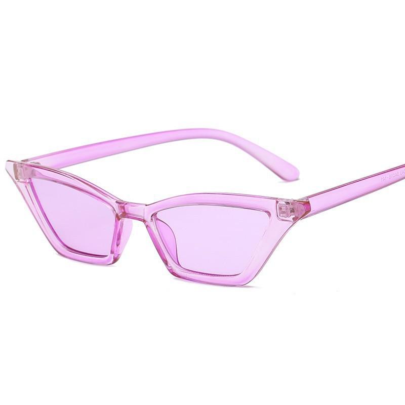 Metal Hinged Sunglasses, Women'S Cat'S Eye Small Frame Sunglasses, Personalized Colorful Marine Piece Decorative Glasses Tide