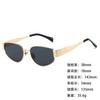 Metal Sunglasses Small Frame Wide Thick Legs Oval Foreign Trade Sunglasses High Fashion Thin Sunshade Glasses