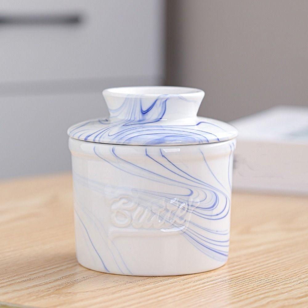 Sealed Butter Bell Crock Large Capacity Butter Storage Container Simple Round Butter Box Bread