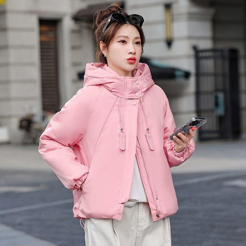 

Трендовая женская короткая стеганая куртка, утолщенная хлопковая куртка с капюшоном, свободного кроя, зимний модный наряд XXL