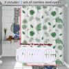 Simple Wind Green Leaves Bathroom Shower Curtain Shielding Partition Shower Curtain Quick Dry Can Be Scrubable Light Opaque Bath