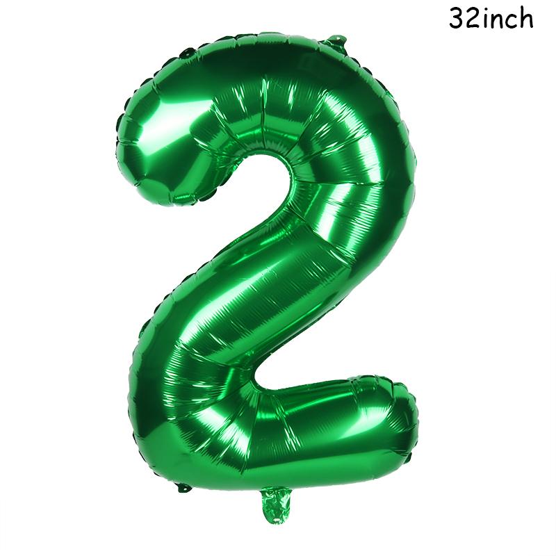32/40inch Dark Green number balloons Foil Balloon Jungle Safari Birthday Balloon Party Baloon 0 1 2 3 4 5 6 7 8 9 globos Balls