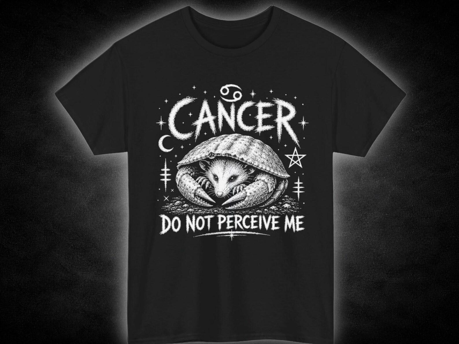 Cancer Zodiac Possum Do Not Perceive Me Tee | Astrology Shirt 2XL