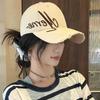 New hat women's big head circumference embroidered baseball cap wide brim sun protection showing face small tide brand hard top cap men's