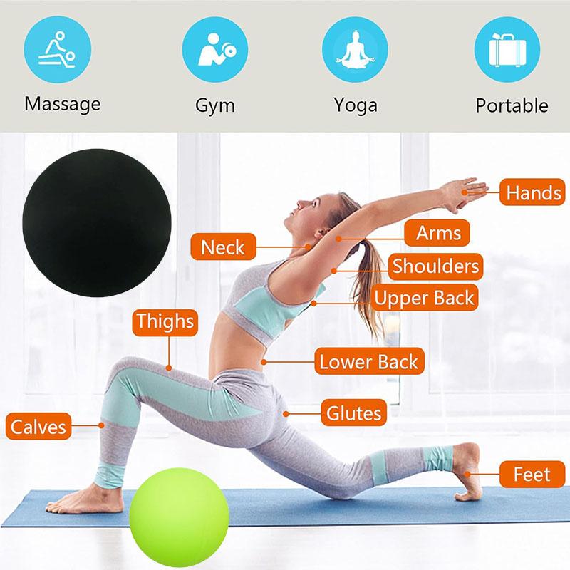 6.3CM Silicone Massage Lacrosse Balls For Myofascial Release Neck Arm Leg Muscle Relax Yoga Deep Tissue Massage Trigger Point