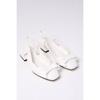 Dámské stylové bílé boty s otevřenou mašlí na zádech, krátké boty na podpatku
