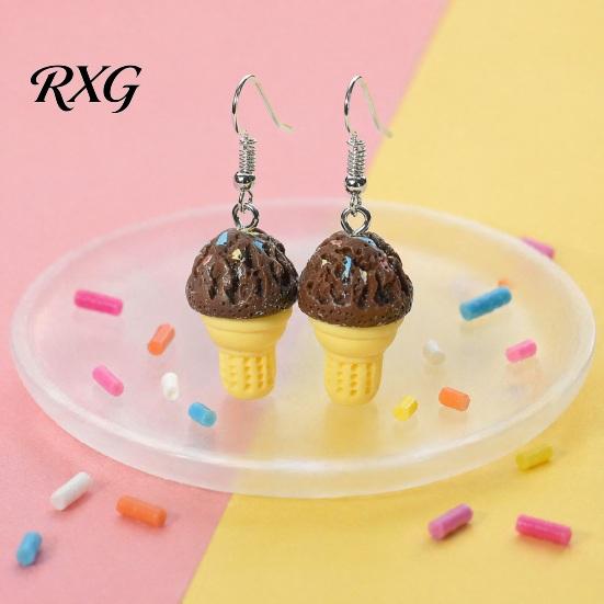 Smooth Surface Earrings 1 Pair Cute Ice Cream Dangle Earrings, Fun Imitation Food Drop Summer Jewelry Gifts for Women Girls Pendant