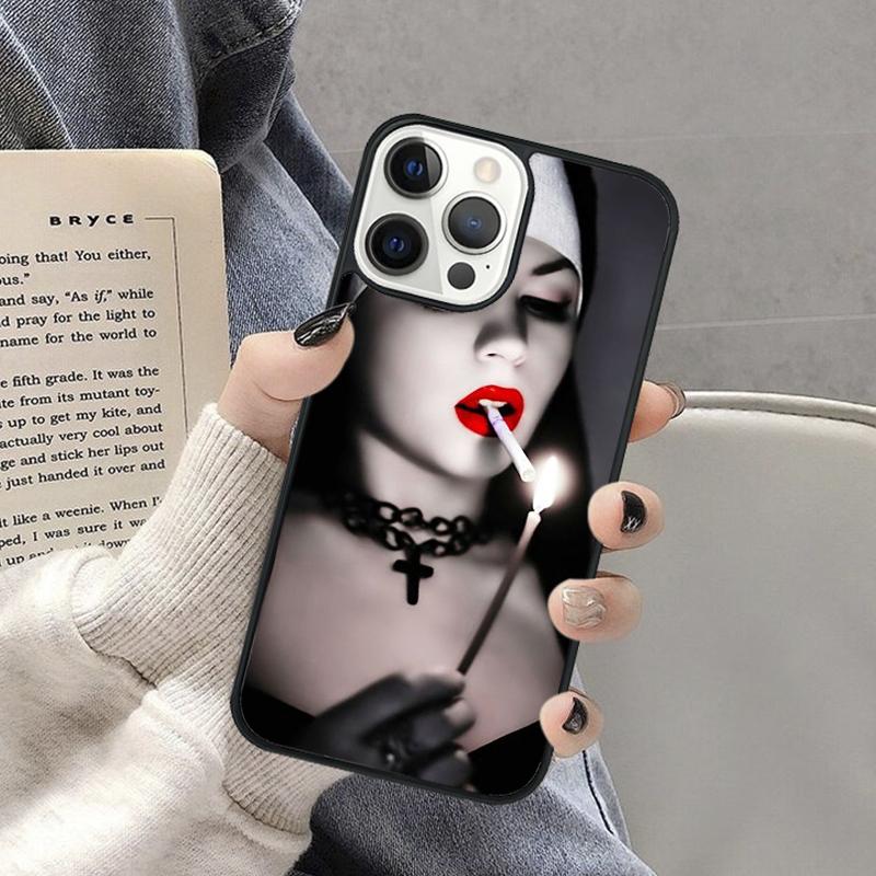 Sister Style Nun Sexy Girl Phone Case for iPhone 17 Air 16 16e 15 Plus for Apple 13 11 12 14 Pro Max Cover Coque Shell