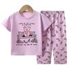 Kids Summer Cotton Short Sleeve Set Class A Baby Air Conditioner Clothes Boys Girls Home Pajamas