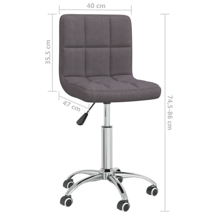VidaXL Chaise pivotante de bureau Taupe Tissu