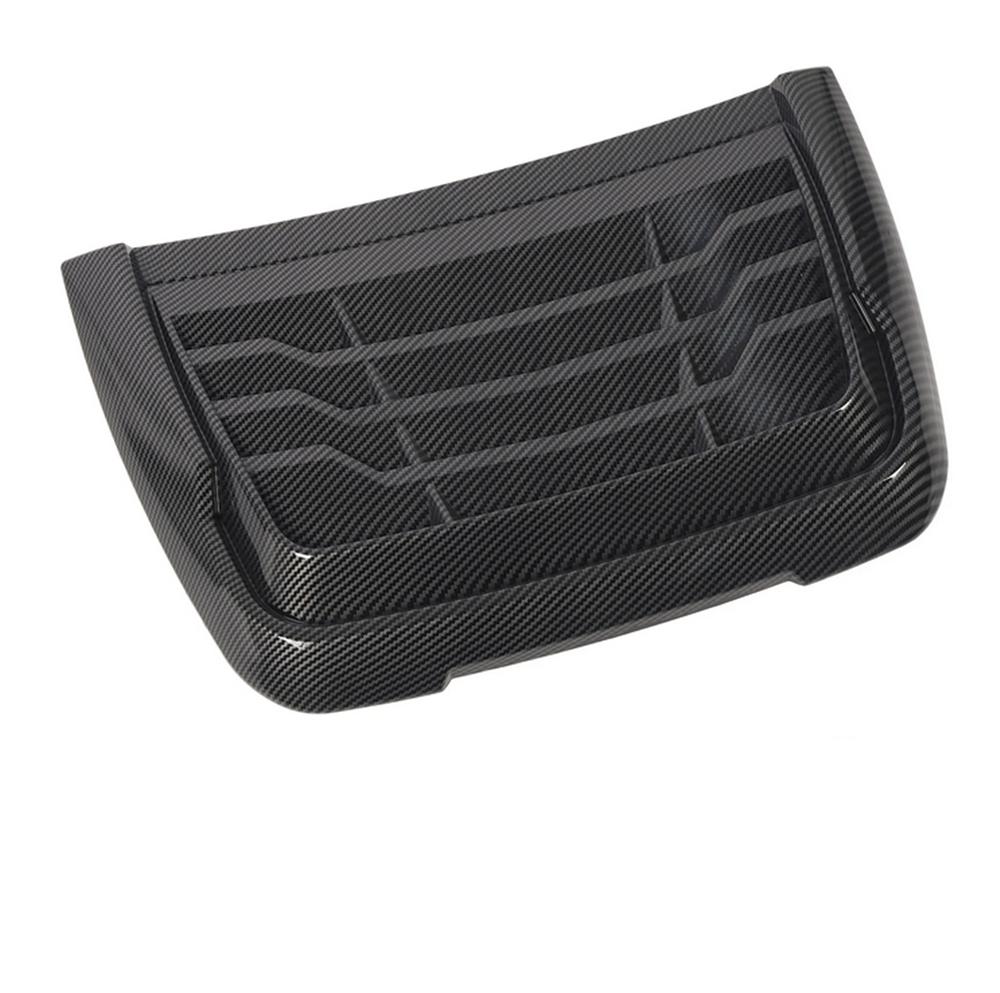 Carbon Fiber Look Plastic Car Hood Vent Scoop Cover Air Intake Grille Inlet Trim