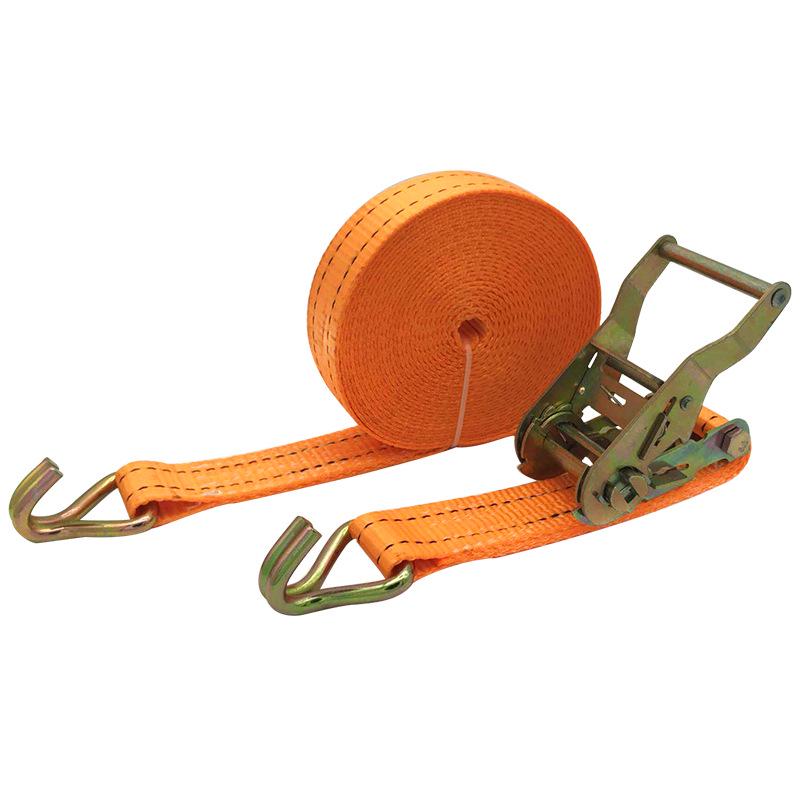 Ratchet Tie-Down Straps with Hooks for Cargo Securing