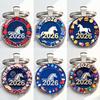Zodiac Year Of The Horse 2026 Series Pattern Circular Keychain Pendant Backpack Decoration Gifts