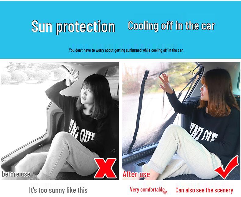 Car Insect-Proof Sunshade Mesh for Rear Door & Tailgate