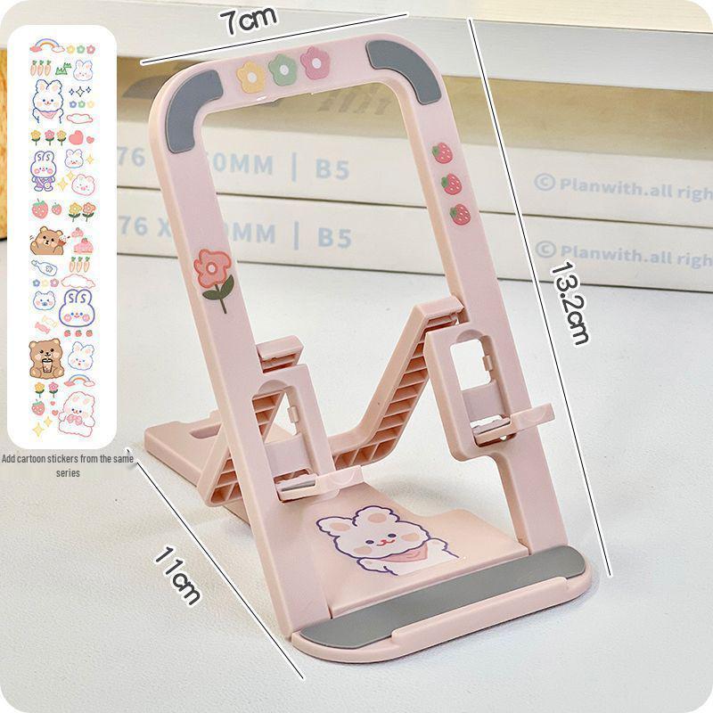 Cute Heart Phone Stand: Portable, Foldable, Adjustable for Videos & Lazy Viewing Single Pack розовый