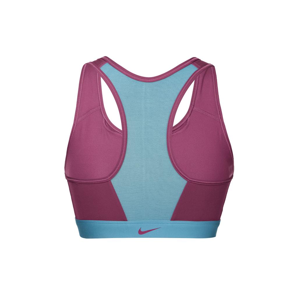 Nike Soutien-gorge de sport Dri-Fit Color Block Maintien Moyen Zippé sur le Devant Sous-vêtements Femme Violet Rouge FD4807-653