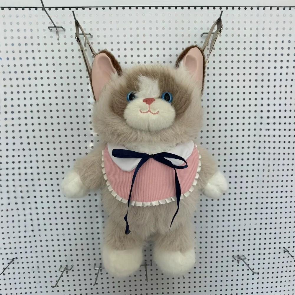 Soft Plush Plush Ragdoll Cat Backpack Simulated Ragdoll Cat Crossbody Bag Travel Storage