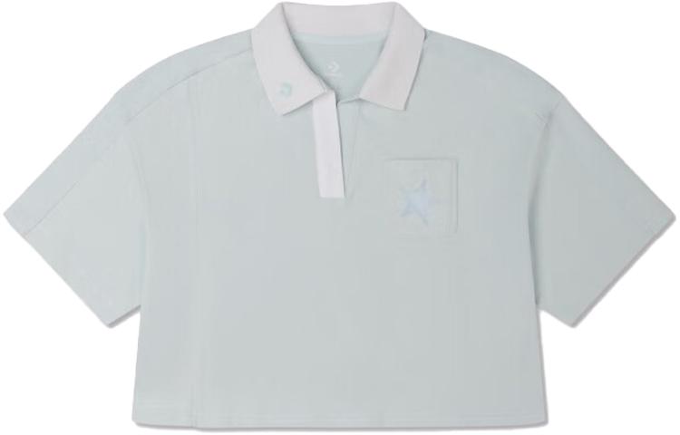 Converse Showcasing Series SS23 Polo Shirts Women s Cyan Polo Collar Moderate Straight Fit 10025875-A02 XXXL