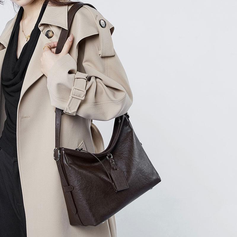 Women's Bag 2026 New Large Capacity Shoulder Bag Vegetable-Tanned-Cowhide Women Crossbody Bags Luxury Genuine Leather Handbags