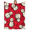 Red Scattered White Daisy Anime Cartoon Flannel Blanket Soft Warm Throw for Bedroom Sofa Car Kids Holiday Gift