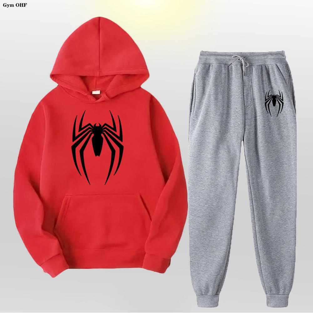 Women Men's Tracksuit Spider 2 Pieces Set Sweatshirt + Sweatpants Sportswear Hoody Casual Streetwear Men Clothing Hoodies Suit
