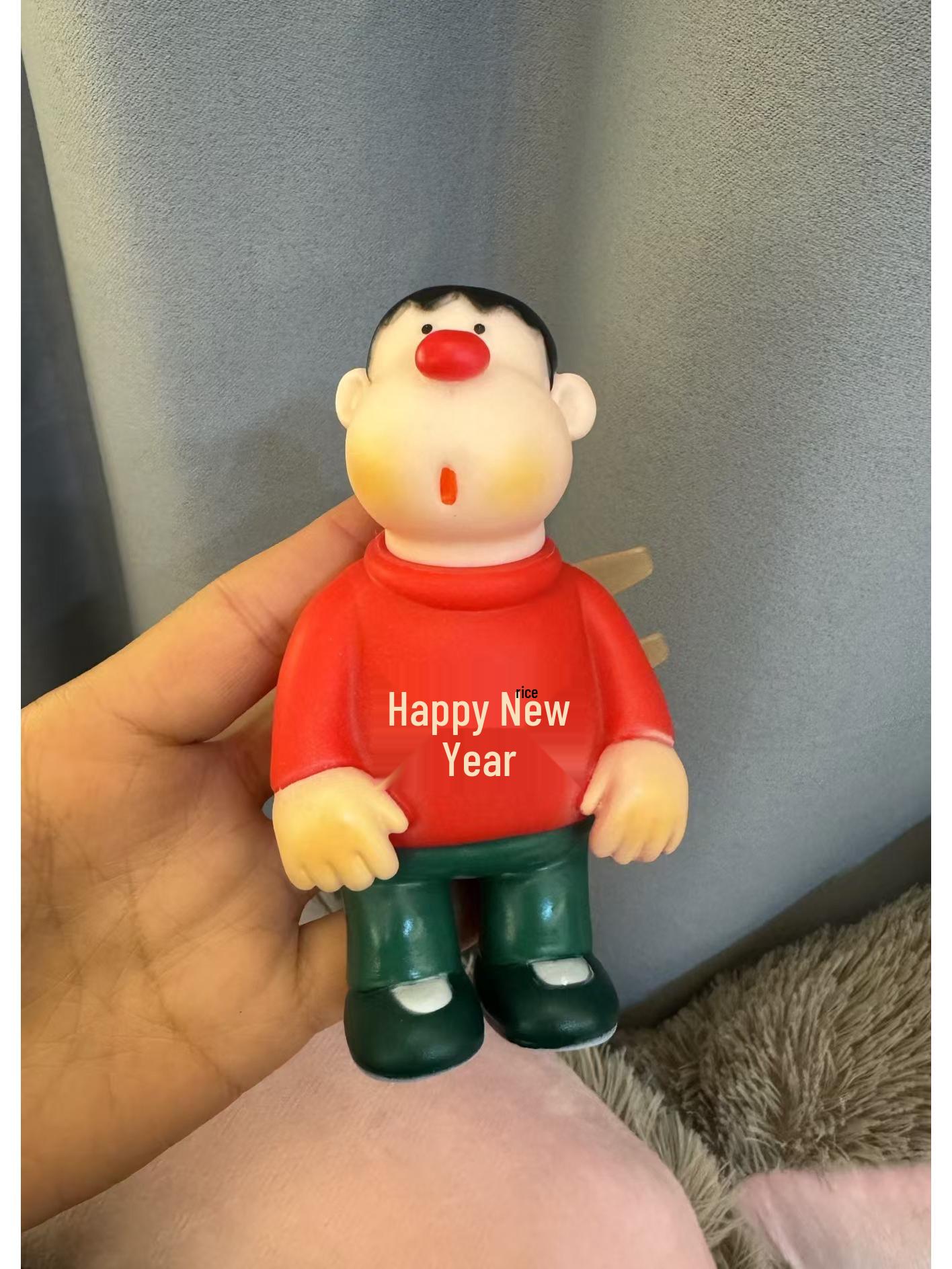 

Новогодняя милая фигурка толстого тигра с наклоненной головой: Модный офисный, гостиничный, настольный декор