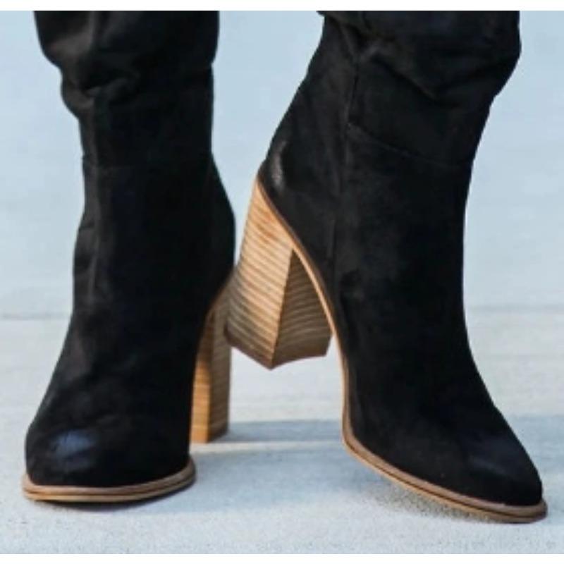New Style Popular Women Fashionable Casual Vintage Retro Long Knee-high Cowboy Boots Square Heels Shoes Boot Woman Zapatos Mujer