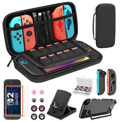 Nintendo Switch 2 Hüllen-Set mit Aufbewahrungstasche und Schutz für Spielkarten und Stick-Dock, Vollständig Groß und 10 Spielekarten-kompatibel mit Nintendo