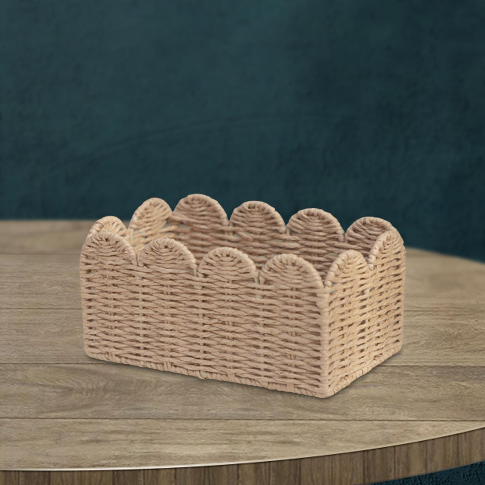 

Контейнер Корзина Плетеная Корзина Бумажная веревка для Ванной Комнаты Столешницы Выпечки и Многого Другого 21x13x11cm