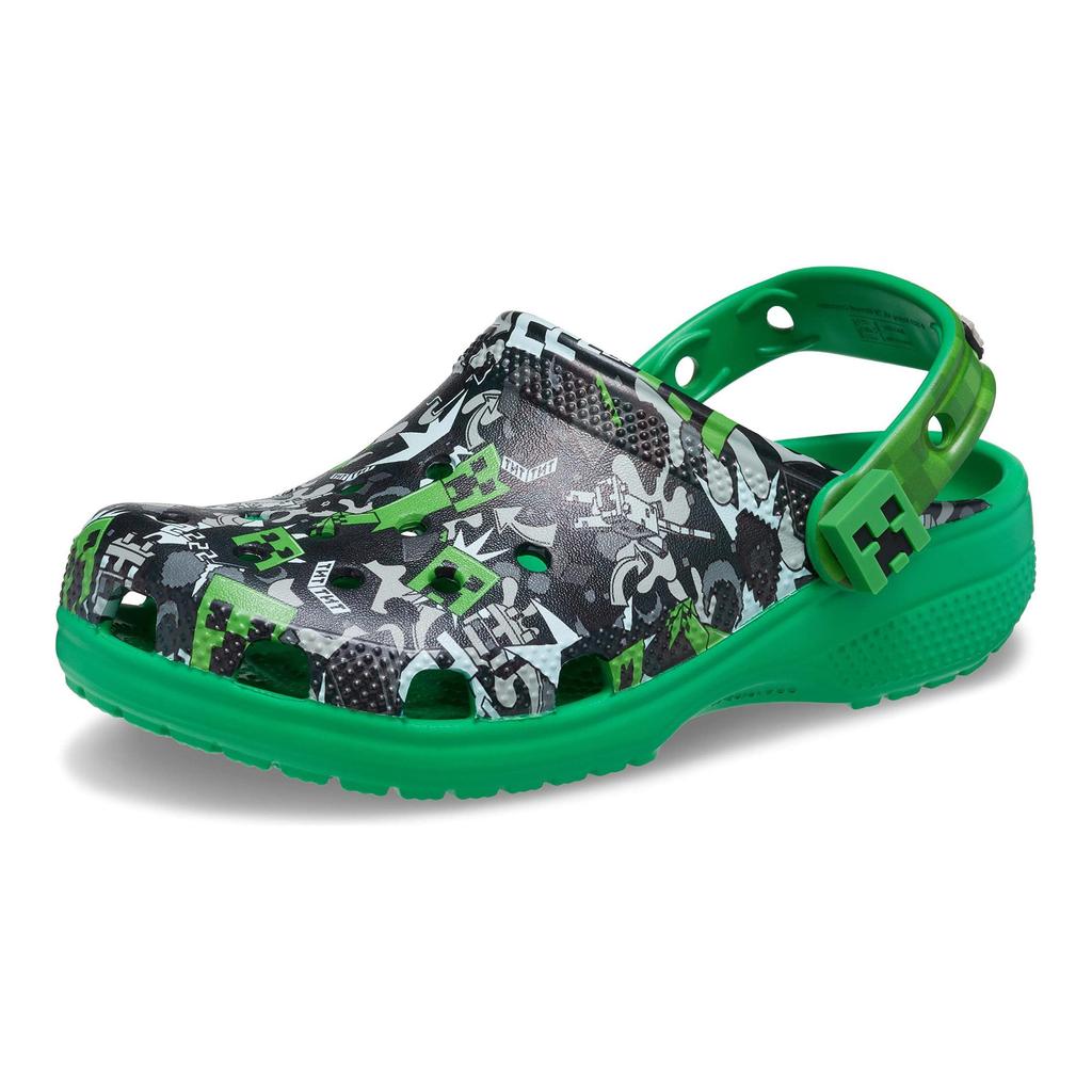 Crocs Classic Clog Minecraft Black Green (Kids) Unisex Sneakers Green-Multi 208320-90H