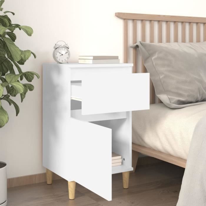 VidaXL White Bedside Table 40x35x70 Cm 819692