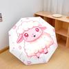 1 PC Automatic Folding Umbrella - Cute Pink Lamb Pattern, Portable & Foldable Design with 8 Ribs, Christmas Birthday Gifts