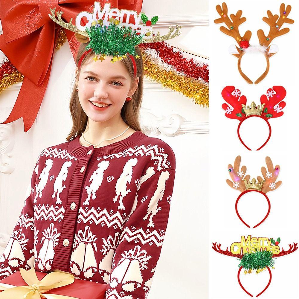 Glitter Sequin Christmas Hairband Antler Photograph Props Fun Christmas Headband  Party Supplies