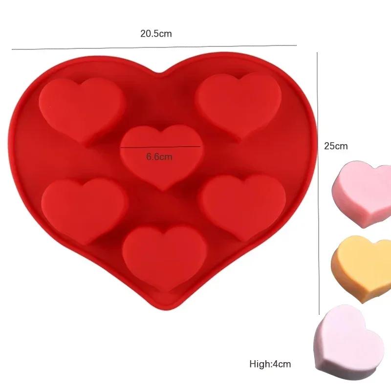 Heart-shape Silicone Mold for Baking Pan Patisserie Candy Bar Chocolate Mould DIY Wedding Gift Epoxy Resin Molds Kitchen Supply