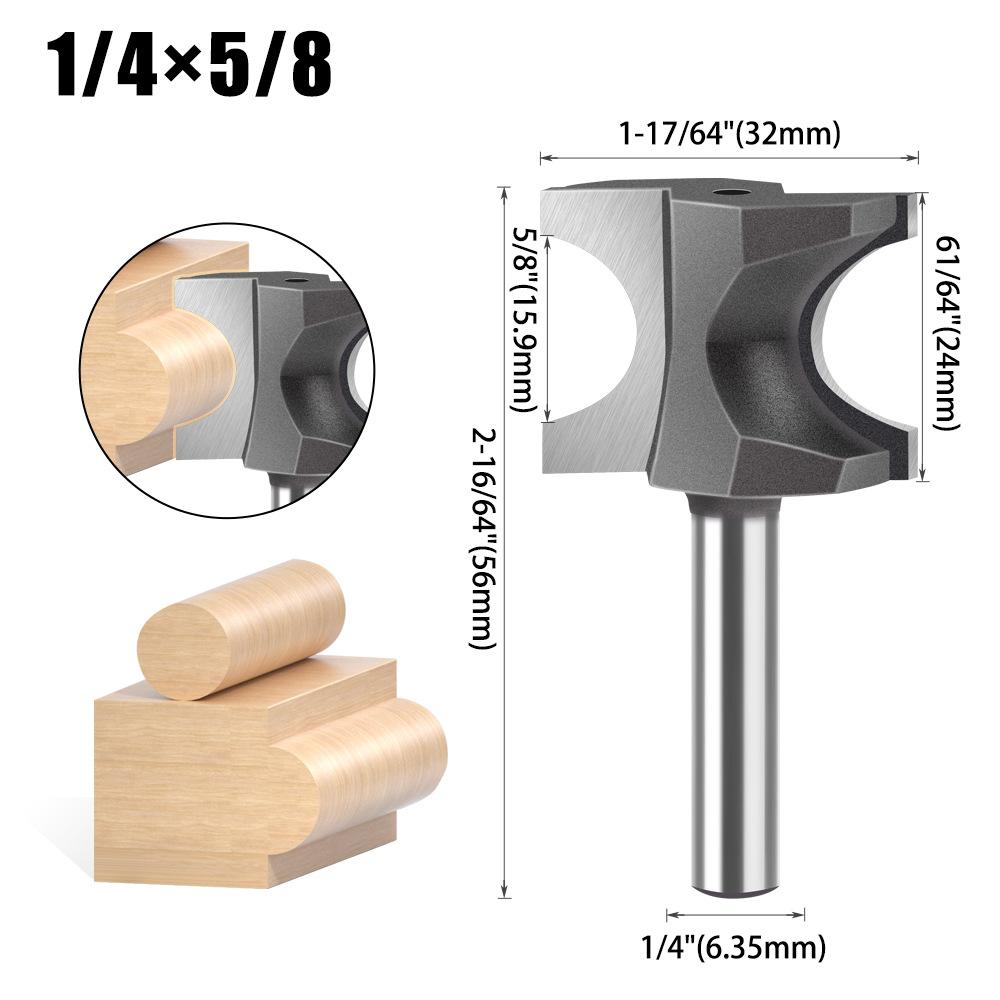 Semicircular Knife, Woodworking Positive Semicircular Knife, Arc Cutter Engraving Milling Cutter, Trimming Knife Fancy Knife 1/2 Handle 1/4 Handle
