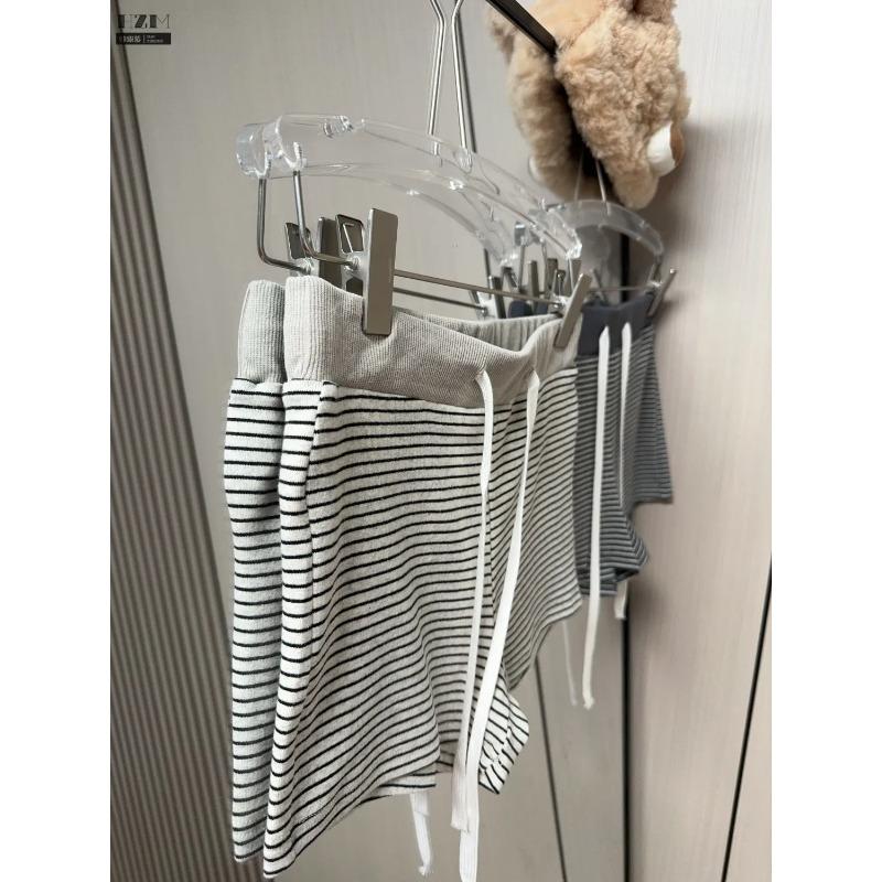 Damen gestreifte Lounge-Shorts Elastischer Bund mit Kordelzug Lässige weiche Schlafanzug-Shorts