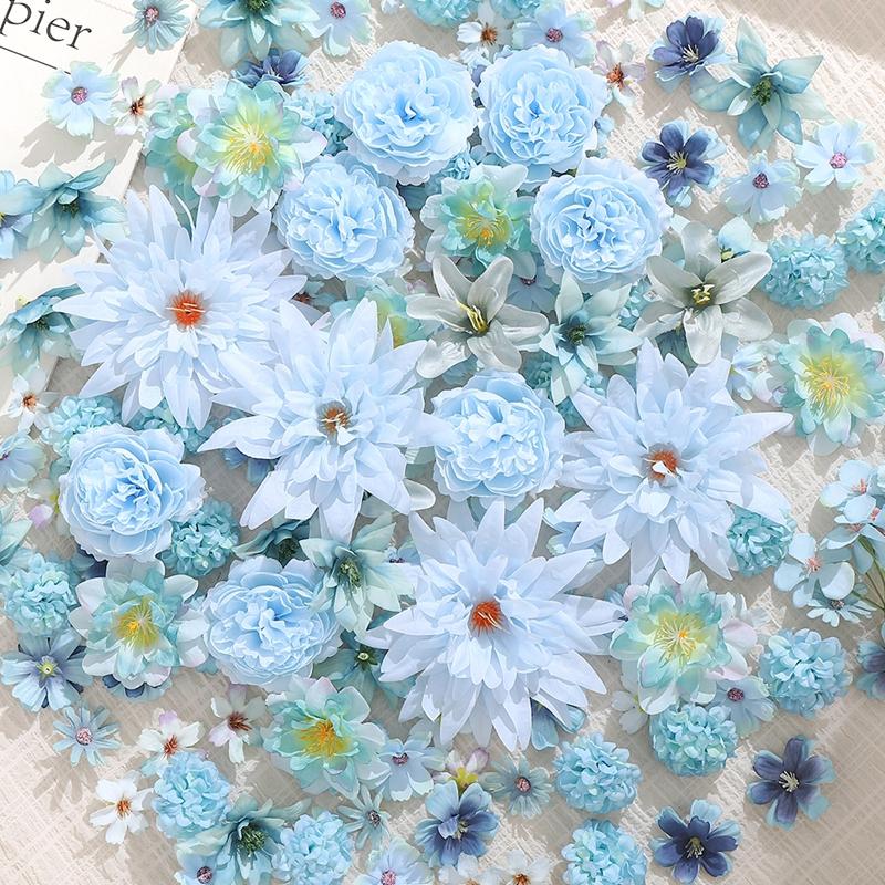 20/50Pcs Artificial Flowers Head Silk Fake Flower for Wedding Bride Decoration Party Supplies Home Decor Craft DIY Wreath Gifts
