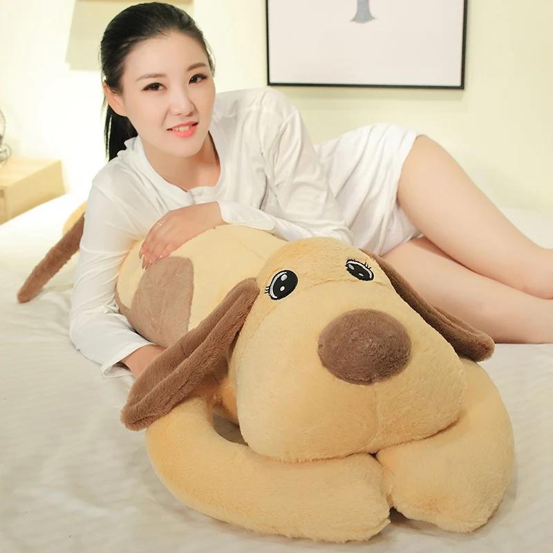 110/130cm Cute Fat Long Ears Dog Plush Toy Stuffed Soft Animal Cartoon Pillow Lovely Gift for Kids Baby Children Good Quality