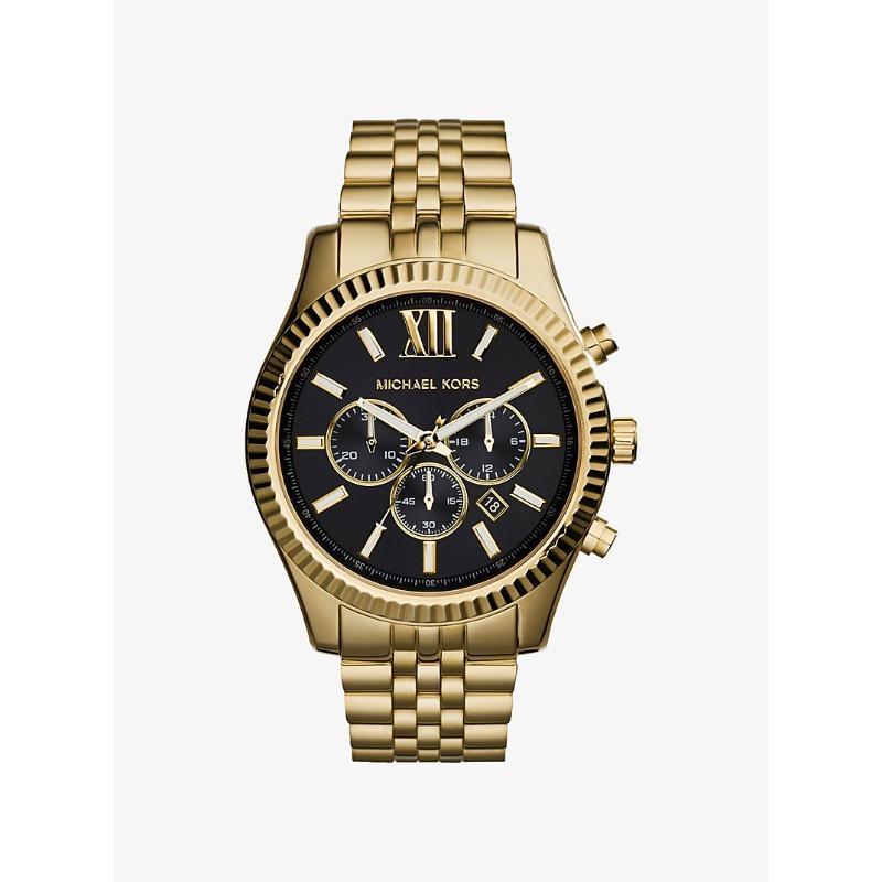 Мужские часы Michael Kors Oversized Lexington с золотистым покрытием MK8286 золотой