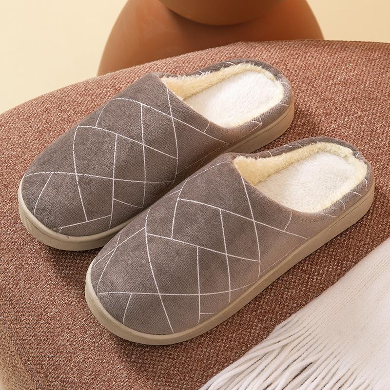 

Зимние хлопковые тапочки женские домашние комнатные нескользящие и водонепроницаемые парные термосумка и хлопковая швабра мужские 42-43