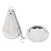 304 Stainless Steel Tea Infuser Strainer For Loose Leaf Tea With Fine Meshes Filter And Extended Chain Hook Drip Tray