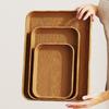 Multi-Purpose Extra-Thick Wood Grain Rectangular Trays - Serving Plates for Home Dining Table, Restaurant & Commercial Catering