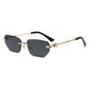 New polygonal frameless sunglasses versatile sunscreen sunshade glasses trendy European and American fashion gradual change sunglasses women's senior
